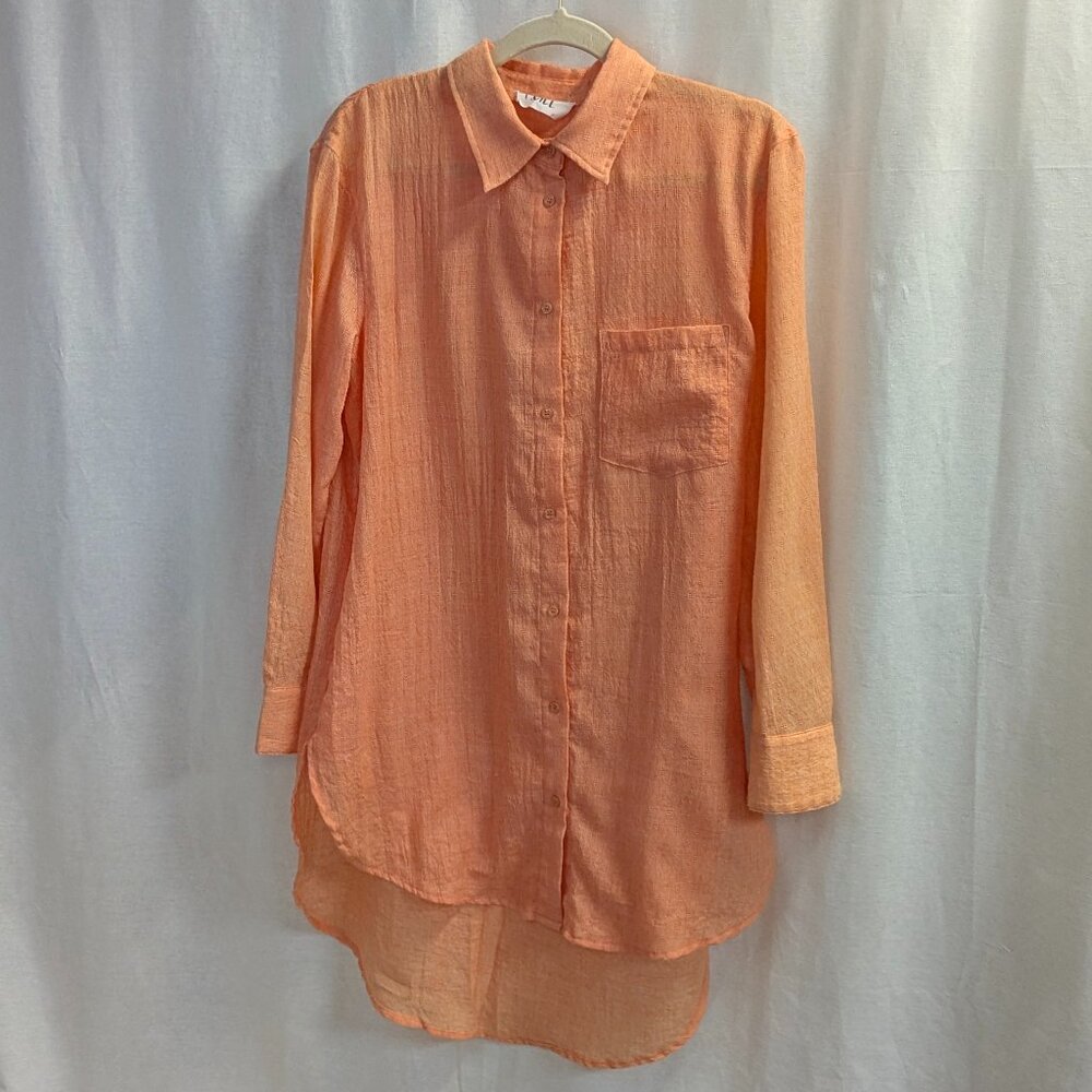 P. Cill Size Medium Tangerine Oversized Blouse
